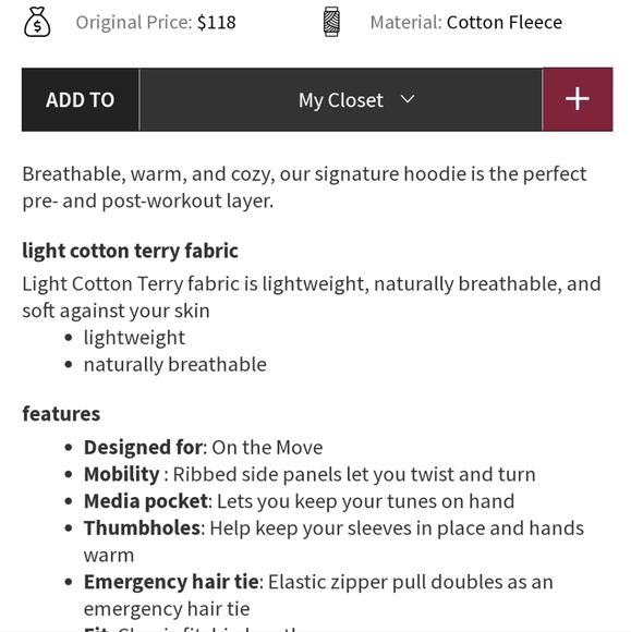 Lululemon Scuba Hoodie light cotton fleece black - Picture 4 of 12